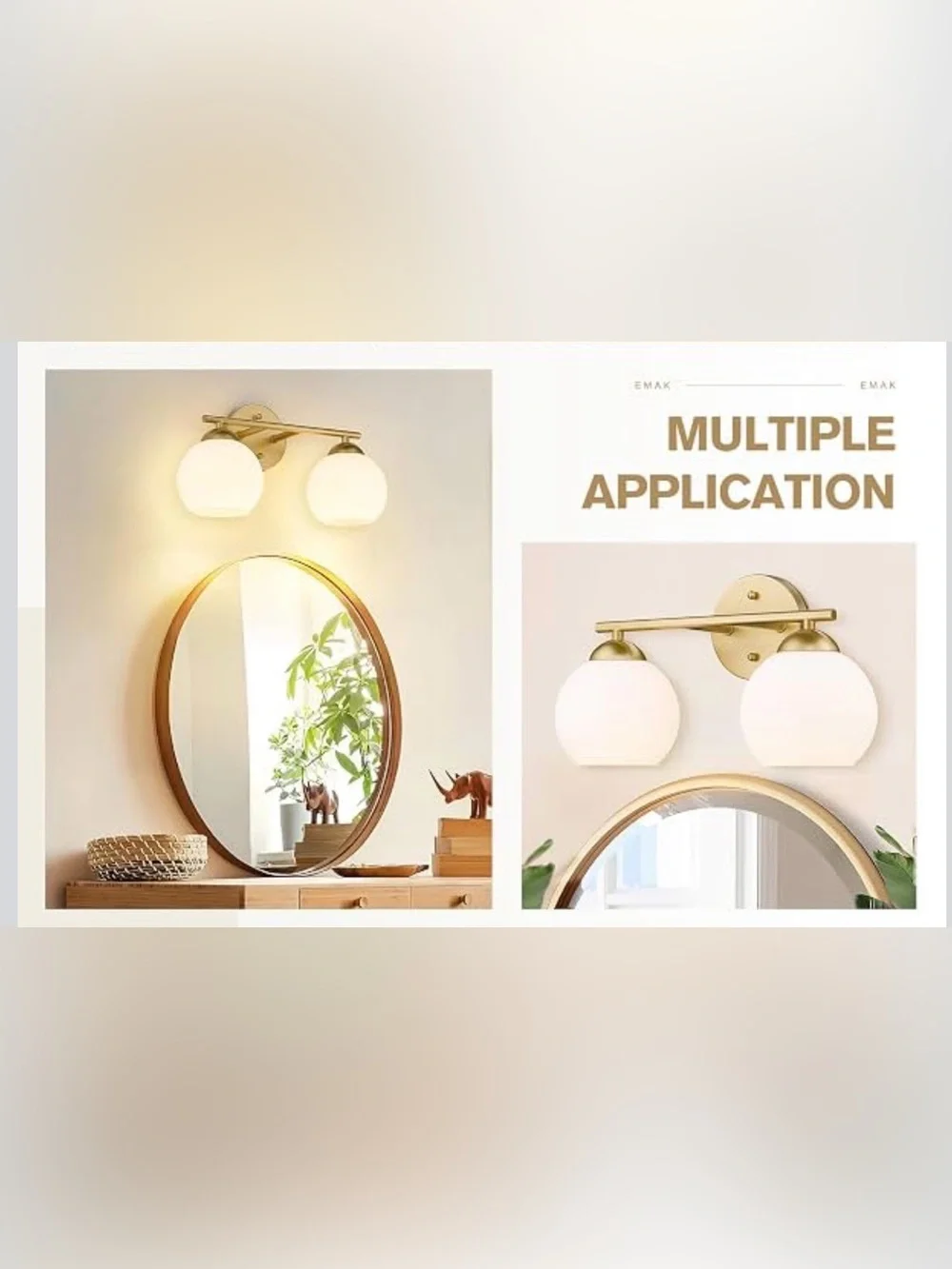 Emak Lighting Gold & White 2 lights